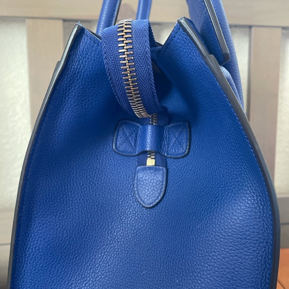 Celine Mini Luggage Blue Drummed Leather GHW - Picture 5 of 16